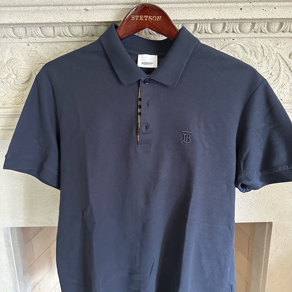Dark blue Burberry polo